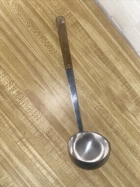 VTG Marcrest Quality Stainless Steel 4oz Soup Ladle Brass Riveted Wood Handle